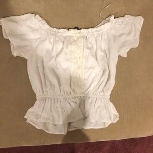 White Lace Off the Shoulder Blouse